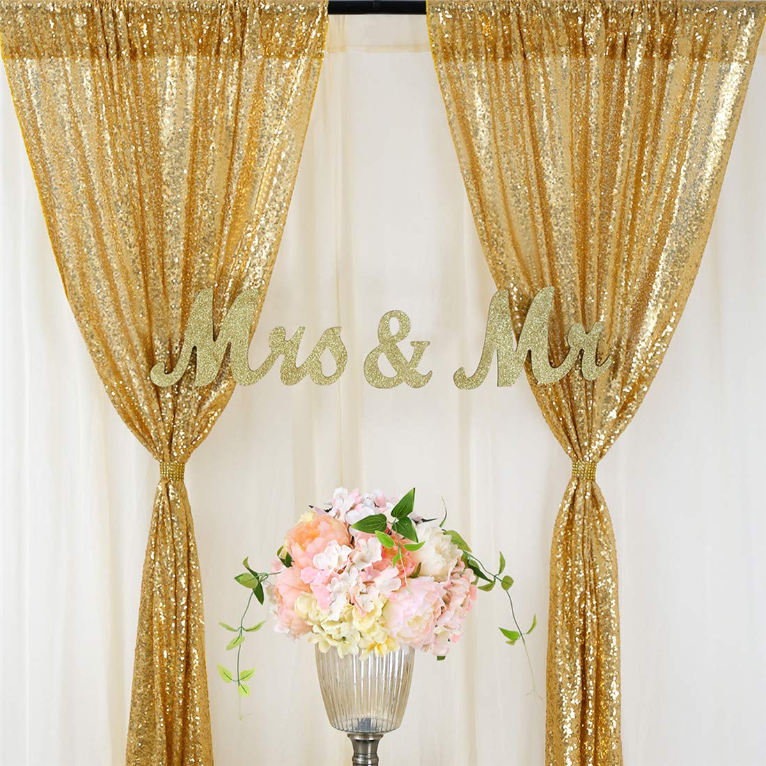Sequin Fabric Panel - 2 uds. Painéis de cortina de