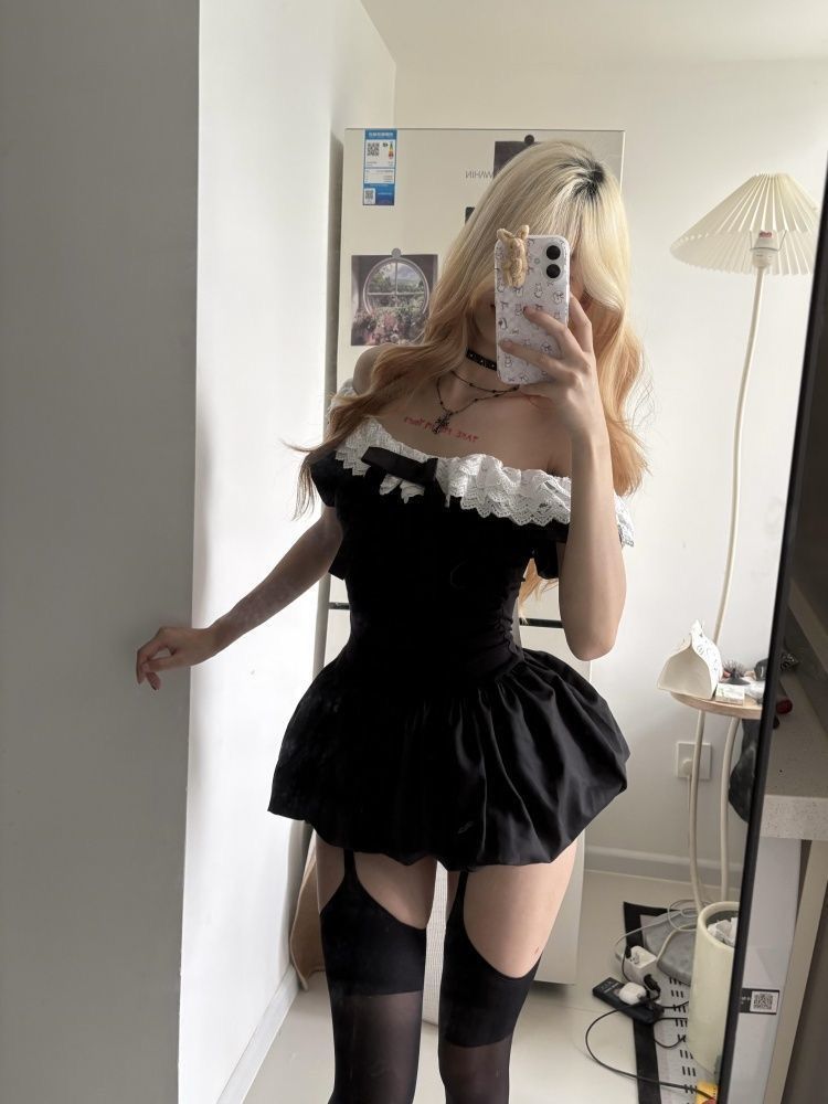 Conjunto de 2 Piezas Coquette  - Elastic Lace Trim reseña y precio