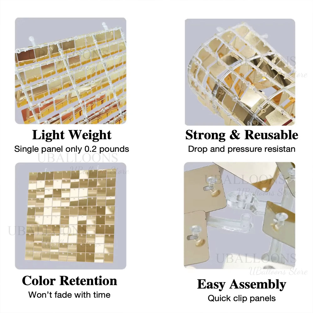 Paneles de fondo de pared bril - Sequin Fabric Panel reseña y precio