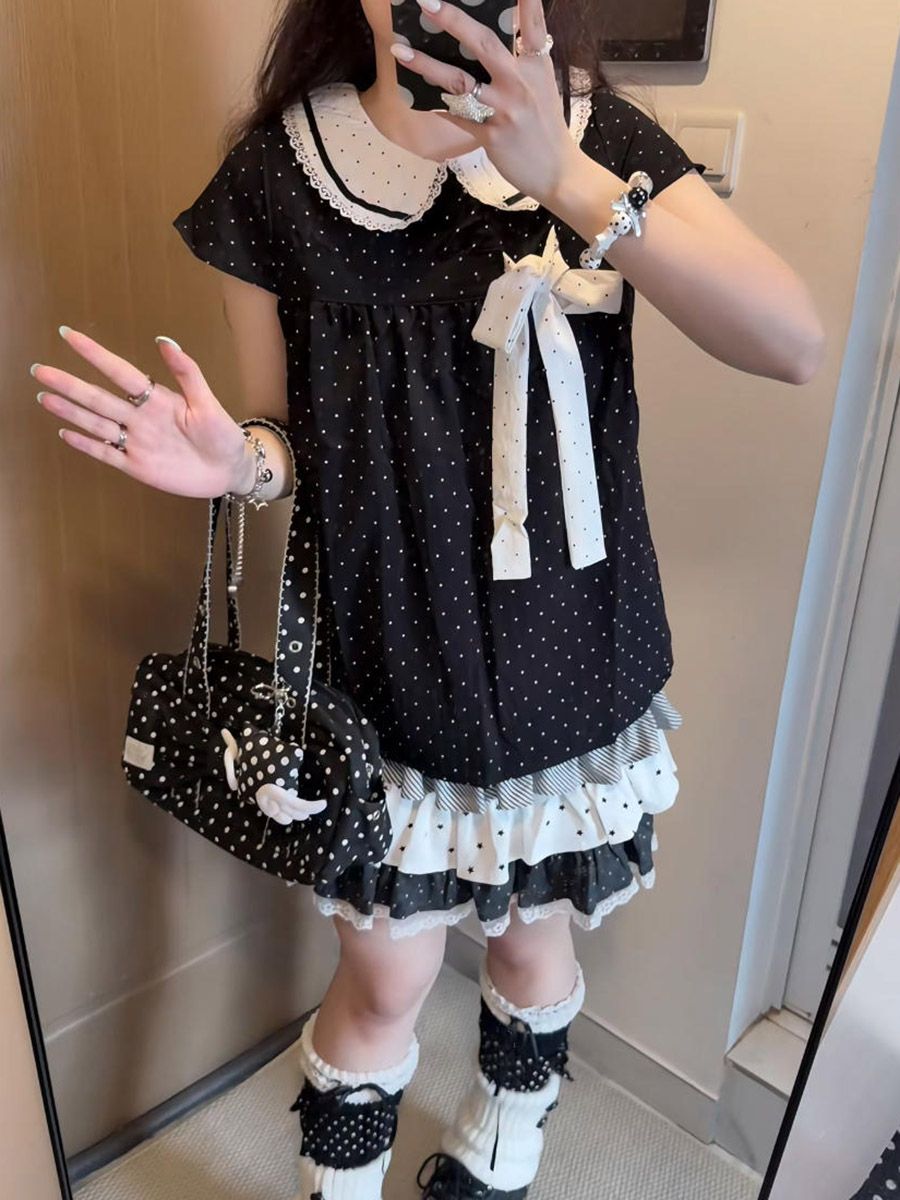 Conjunto de 2 piezas Y2K Kawai - Elastic Lace Trim reseña y precio