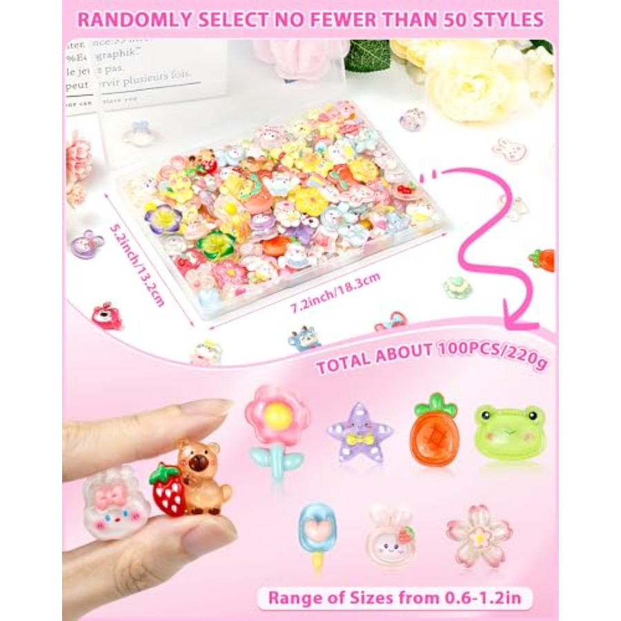 100 piezas de dijes de resina  - Easter Craft Embellishment Set reseña y precio